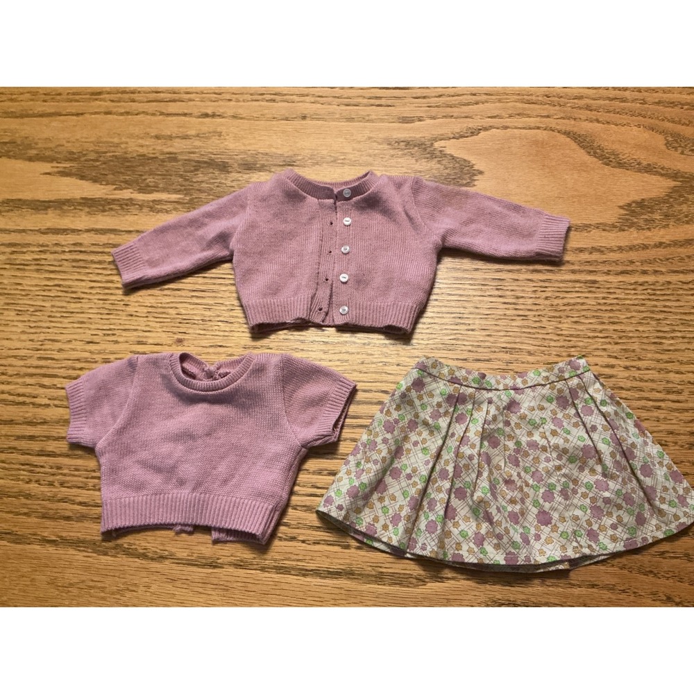 American Girl Doll Kit Kittredge Meet Outfit  Cardigan Top Skirt Set